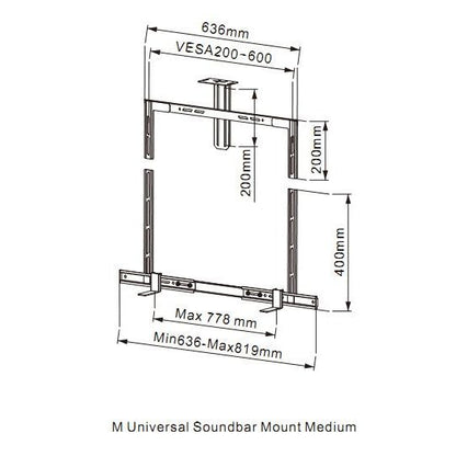 Dark Slate Gray Multibrackets M Universal Soundbar Mount and Camera Holder Medium
