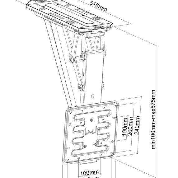 Light Gray Multibrackets M Motorized Ceiling Mount 32"-55"