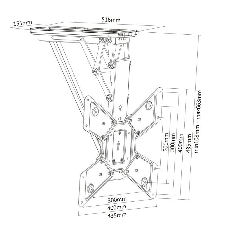 Light Gray Multibrackets M Motorized Ceiling Mount 32"-55"