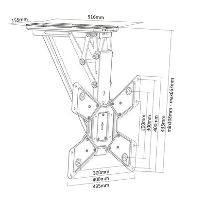 Light Gray Multibrackets M Motorized Ceiling Mount 32"-55"