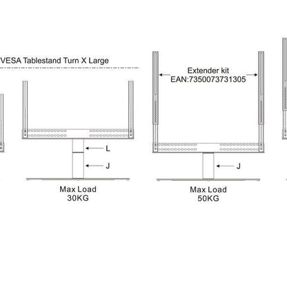 Light Gray Multibrackets M VESA Tablestand Turn Black X Large MAX 800x400
