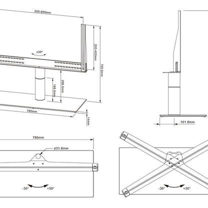 Lavender Multibrackets M VESA Tablestand Turn Black X Large MAX 800x400