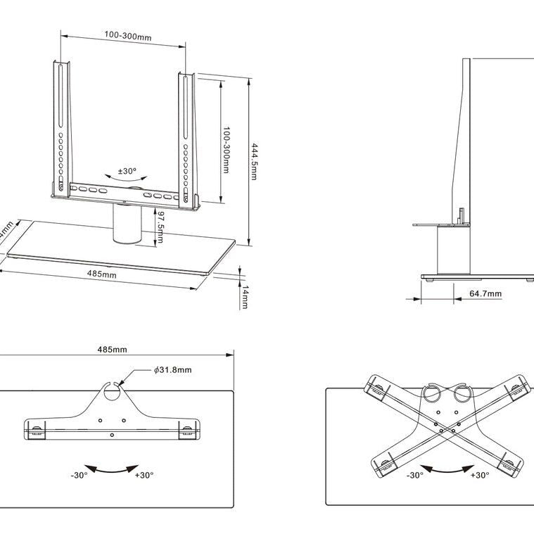 Lavender Multibrackets M VESA Tablestand Turn Black Small MAX 300x300