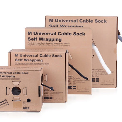 Rosy Brown Multibrackets M Universal Cable Sock Self Wrapping 5mm White 25m