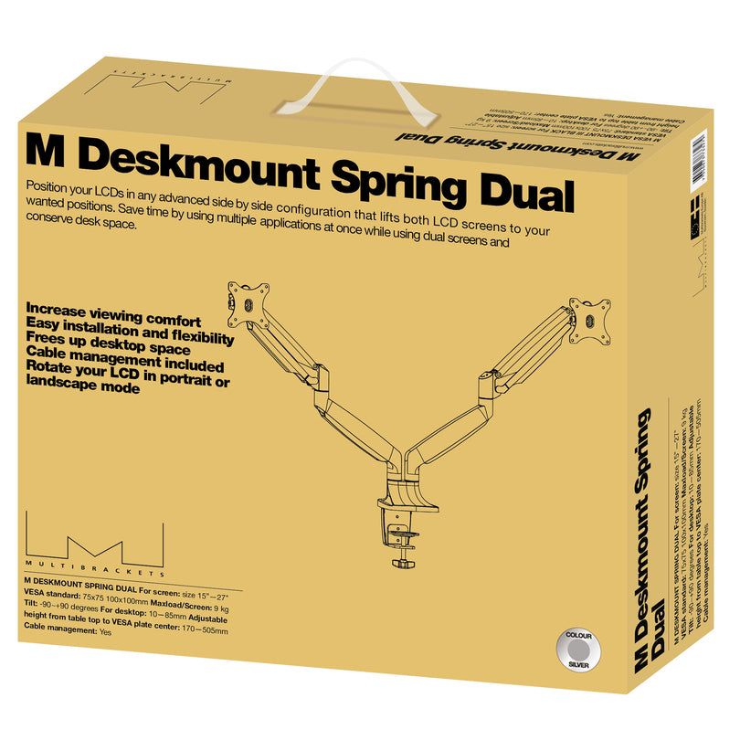 Tan Multibrackets M Deskmount Gas Spring Dual Silver