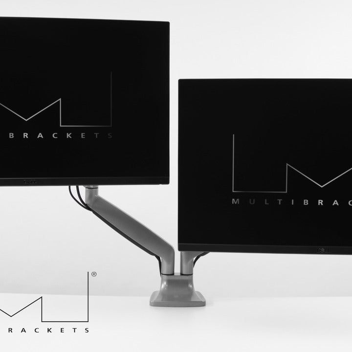 Black Multibrackets M Deskmount Gas Spring Dual Silver