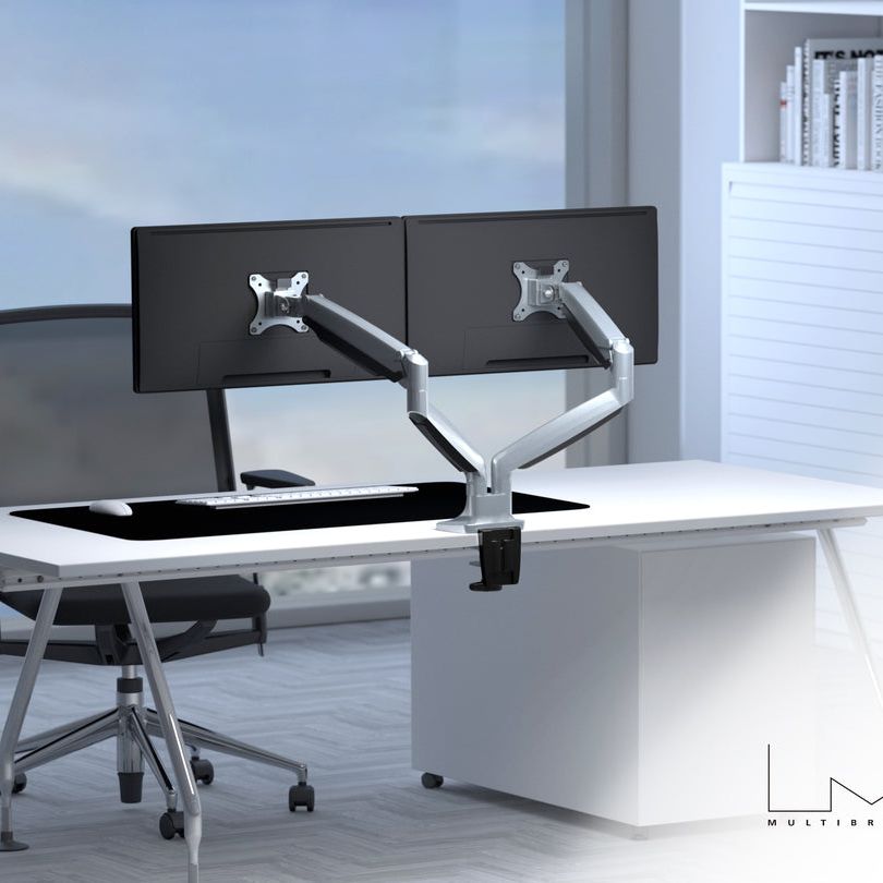 Dark Gray Multibrackets M Deskmount Gas Spring Dual Silver
