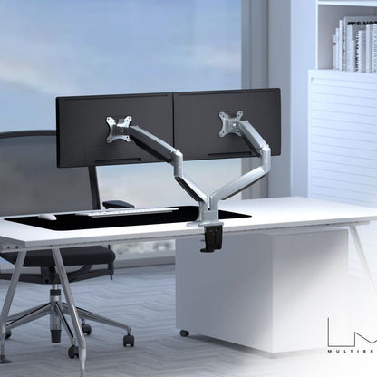 Dark Gray Multibrackets M Deskmount Gas Spring Dual Silver