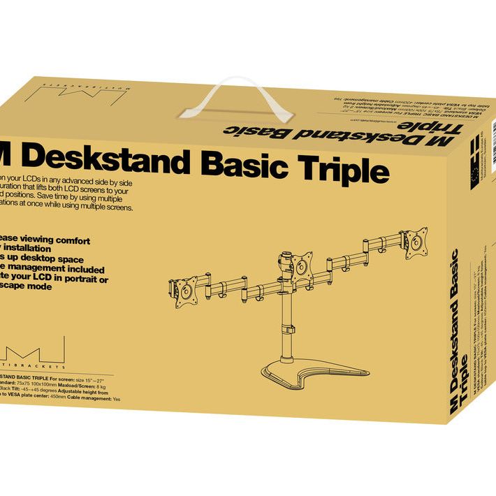 Dark Khaki Multibrackets M Deskstand Basic Triple