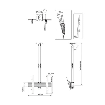 Light Gray Multibrackets M Ceiling Mount Pro MBC1U