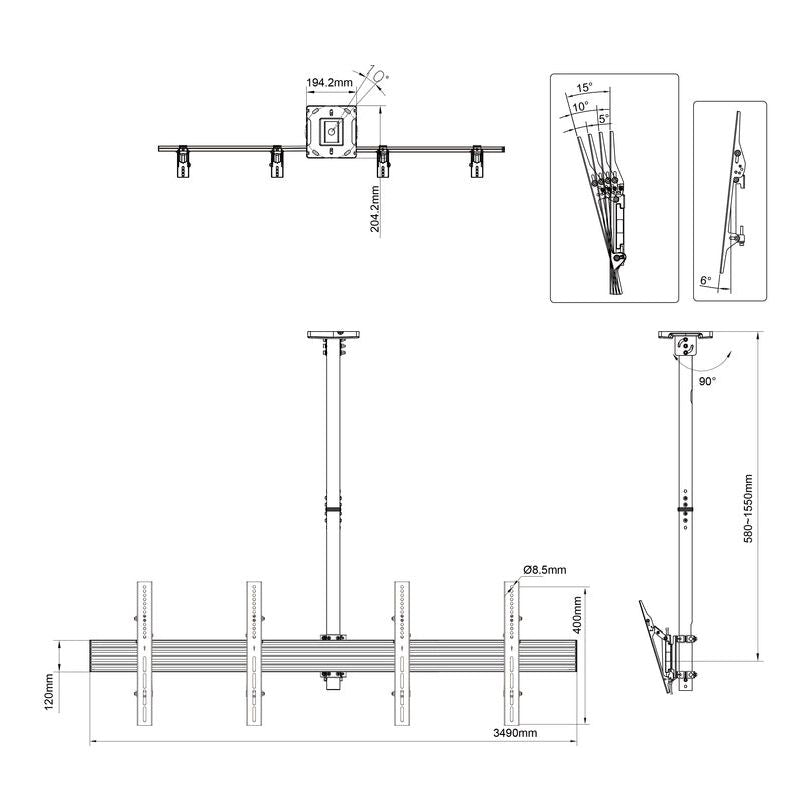 Light Gray Multibrackets M Ceiling Mount Pro MBC2X1U
