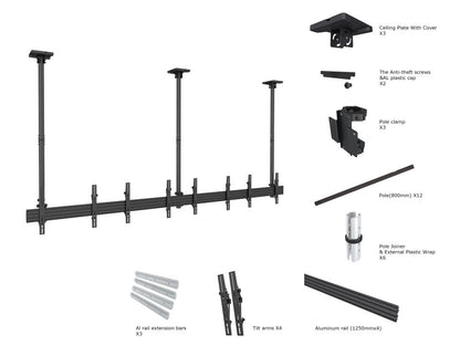 Dark Slate Gray Multibrackets M Ceiling Mount Pro MBC4X1U