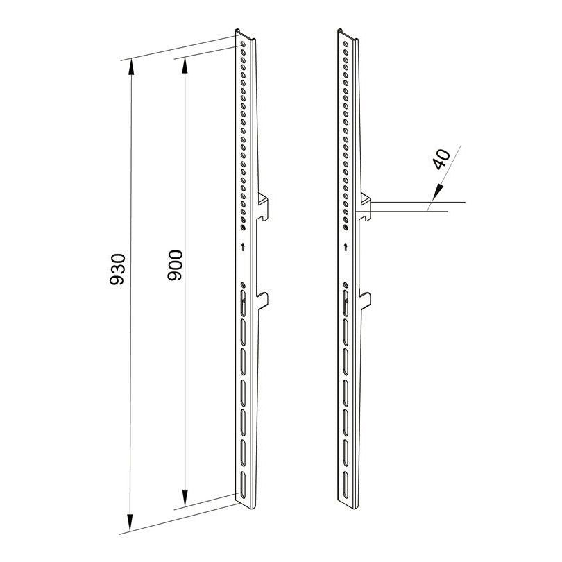 Dark Slate Gray Multibrackets M Pro Series - Fixed Arms 900mm