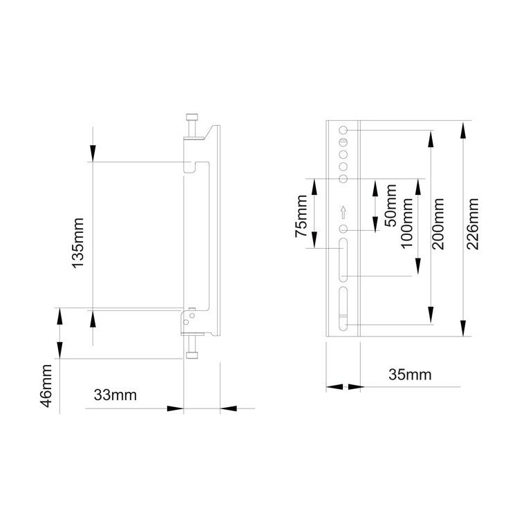 Light Gray Multibrackets M Pro Series - Fixed Arms 200mm