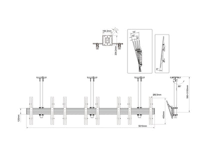 Light Gray Multibrackets M Menu Board Mount Pro MBC4X1U