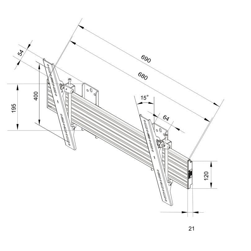 Light Gray Multibrackets M Wallmount Pro MBW1U Tilt Black