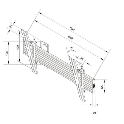 Light Gray Multibrackets M Wallmount Pro MBW1U Tilt Black