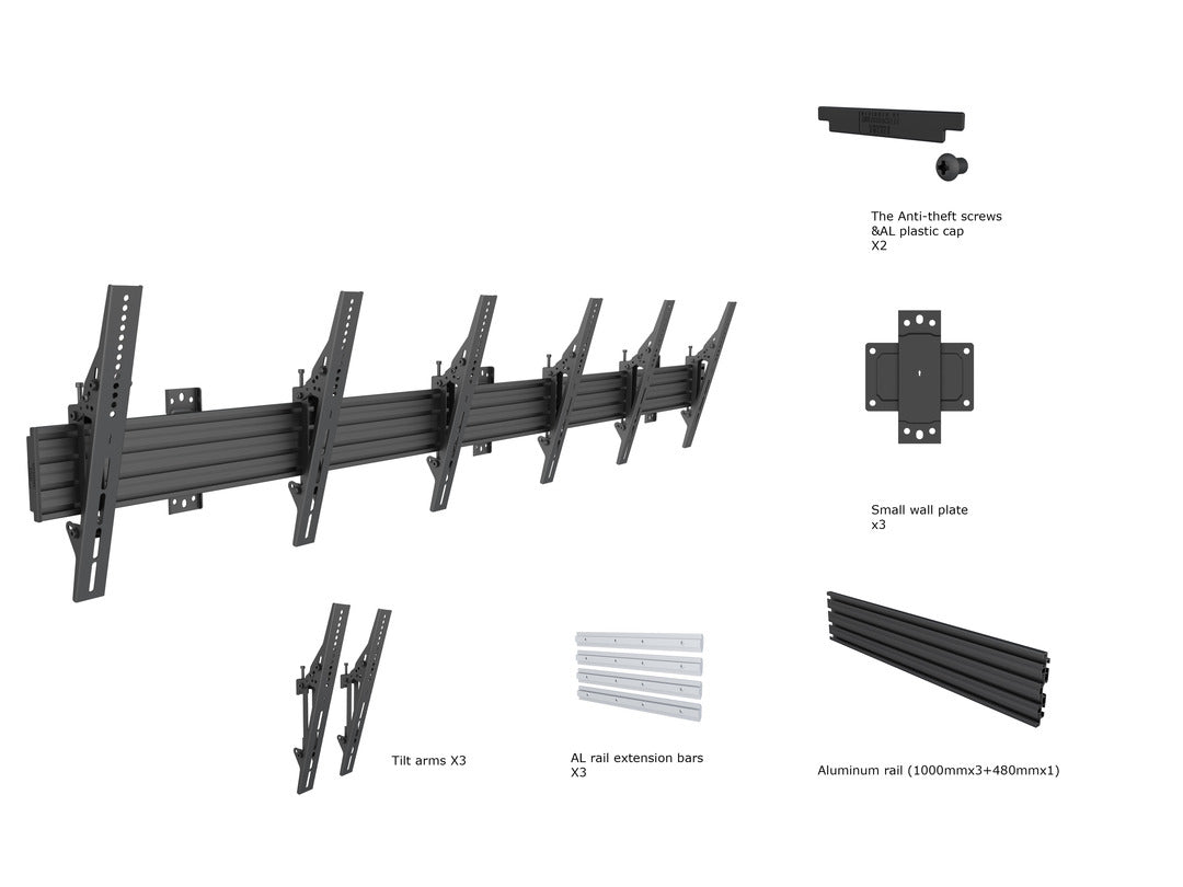 Dark Slate Gray Multibrackets M Wallmount Pro MBW3U Tilt Black