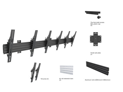 Dark Slate Gray Multibrackets M Wallmount Pro MBW3U Tilt Black