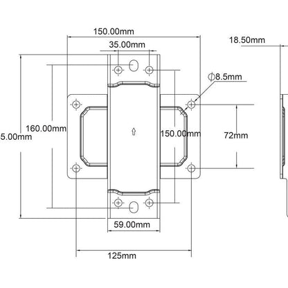 Dark Slate Gray Multibrackets M Pro Series - Wallmount Plate Small
