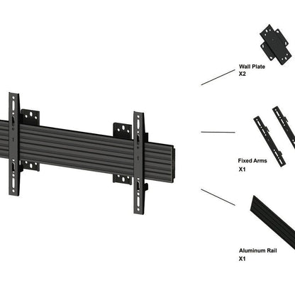 Dark Slate Gray Multibrackets M Wallmount Pro MBSTH1U 600x200 Fixed Black