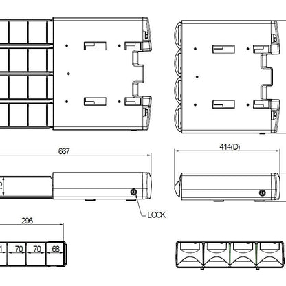 Black Multibrackets M Workstation Cart Drawer IIII