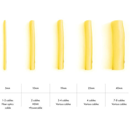 Light Goldenrod Yellow Multibrackets M Universal Cable Sock Self Wrapping 5mm Yellow 25m