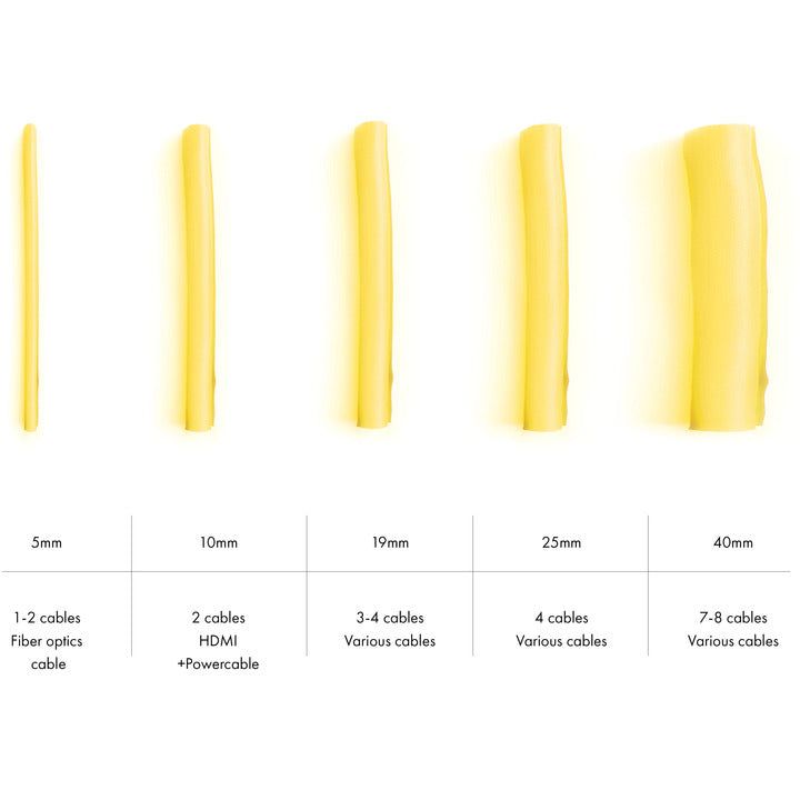 Light Goldenrod Yellow Multibrackets M Universal Cable Sock Self Wrapping 40mm Yellow 25m