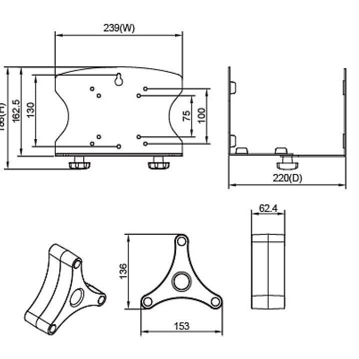 Light Gray Multibrackets M PC Holder