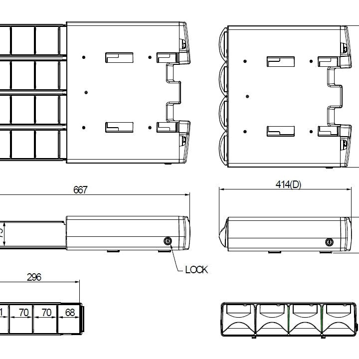 Black Multibrackets M Workstation Cart Drawer I