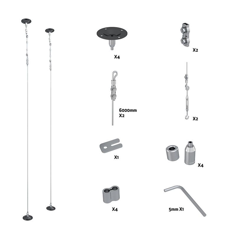 Dark Gray Multibrackets M Pro Series - Wire Kit 6000mm