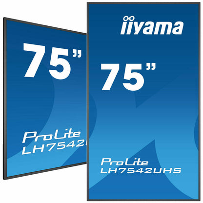 Dark Cyan iiyama ProLite LH7542UHS-B3 75" IPS 4K LFD 18/7 with Android 8.0 and iiyama N-sign integrated Signage Platform