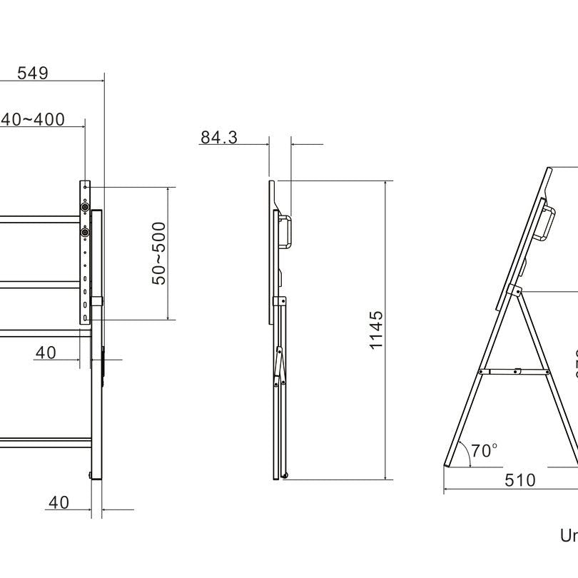 Light Gray Multibrackets M Tilt and Roll Easel