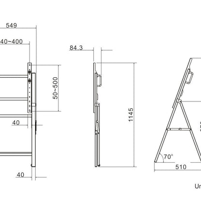 Light Gray Multibrackets M Tilt and Roll Easel