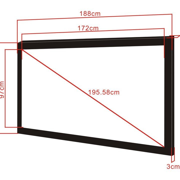 Black Multibrackets M 16:9 Framed Projection Screen 172x97, 77"
