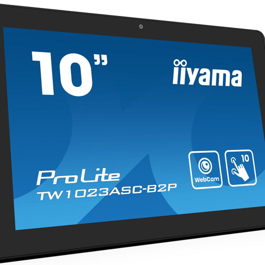 Dark Cyan iiyama ProLite TW1023ASC-B2P 10.1" Touch Panel PC with AndroidOS, PoE and Built-in Camera/Mic
