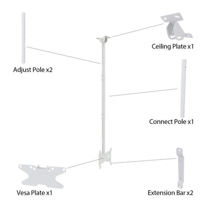 Light Gray Multibrackets M Public Ceilingmount Small Single White 1500