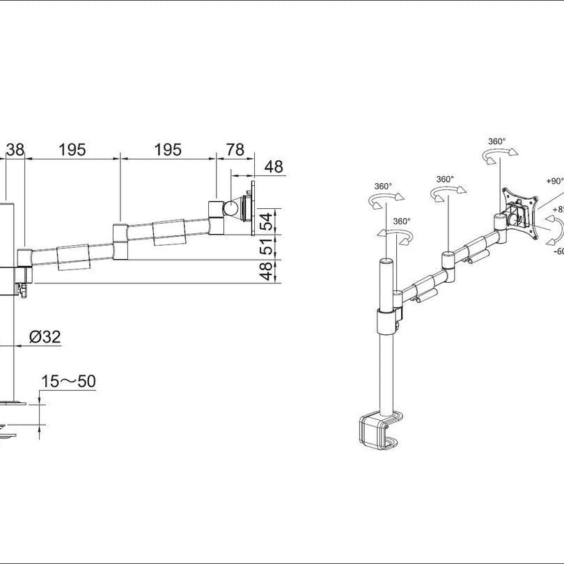 Lavender Multibrackets M VESA Deskmount Officeline Single II White