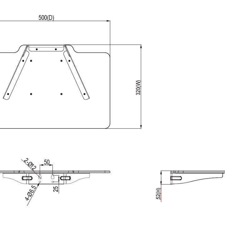 Light Gray Multibrackets M Computer Shelf Motorized Touch Tilt & Table 120 kg Max