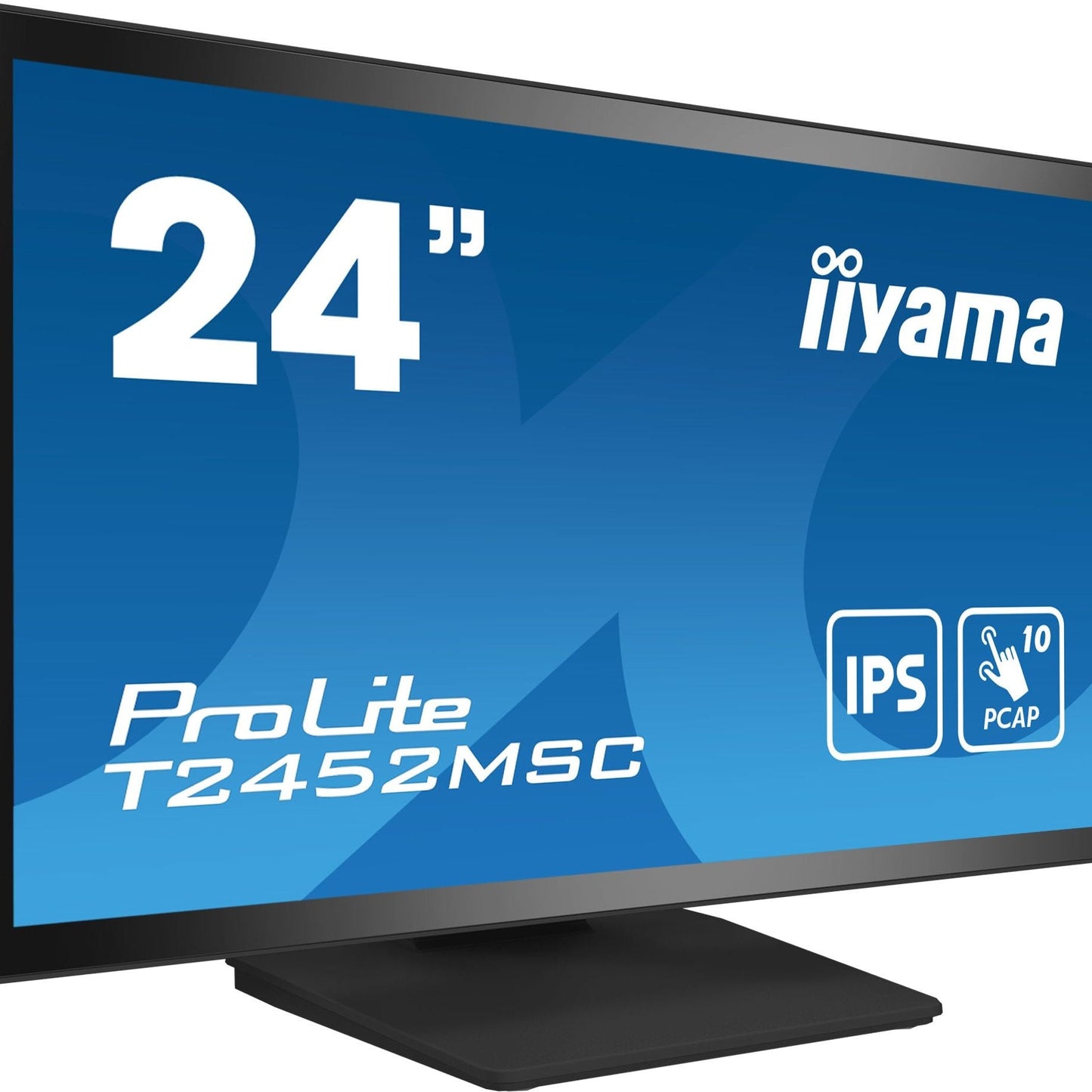 Dark Cyan iiyama ProLite T2452MSC-B1 computer monitor 60.5 cm (23.8") 1920 x 1080 pixels Full HD LCD Touchscreen Multi-user Black