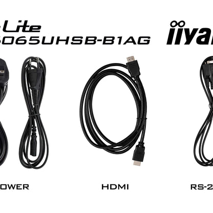 Black iiyama LH5065UHSB-B1AG Signage Display Digital signage flat panel 125.7 cm (49.5") LCD Wi-Fi 800 cd/m² 4K Ultra HD Black Built-in processor Android 11 24/7