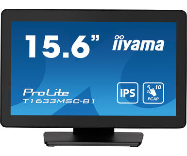 Dark Cyan iiyama ProLite T1633MSC-B1 computer monitor 39.6 cm (15.6") 1920 x 1080 pixels Full HD LCD Touchscreen Black
