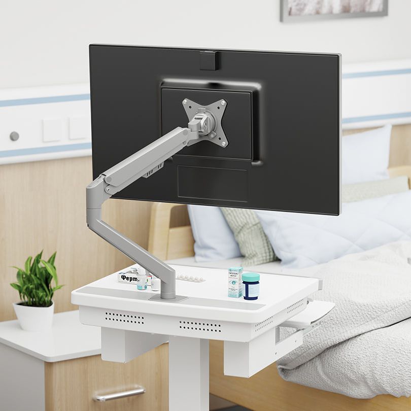 Light Gray Multibrackets M Medical Monitor Arm Basic