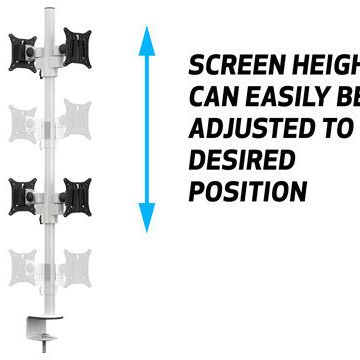 Light Gray Multibrackets M VESA Deskmount Officeline Quad B2B White