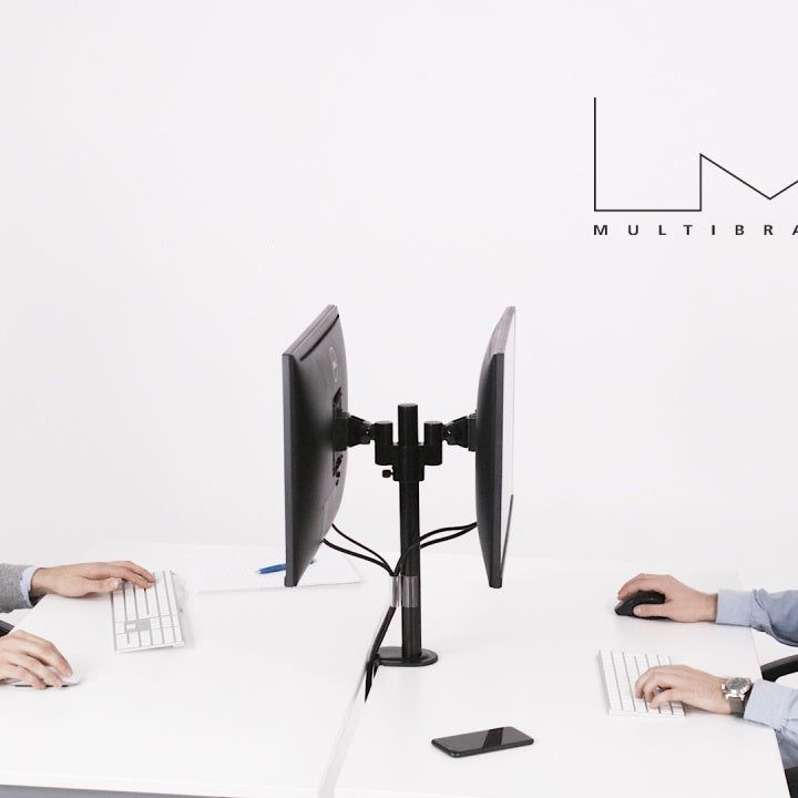 White Smoke Multibrackets M VESA Deskmount Officeline Dual B2B Black
