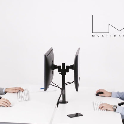 White Smoke Multibrackets M VESA Deskmount Officeline Dual B2B Black