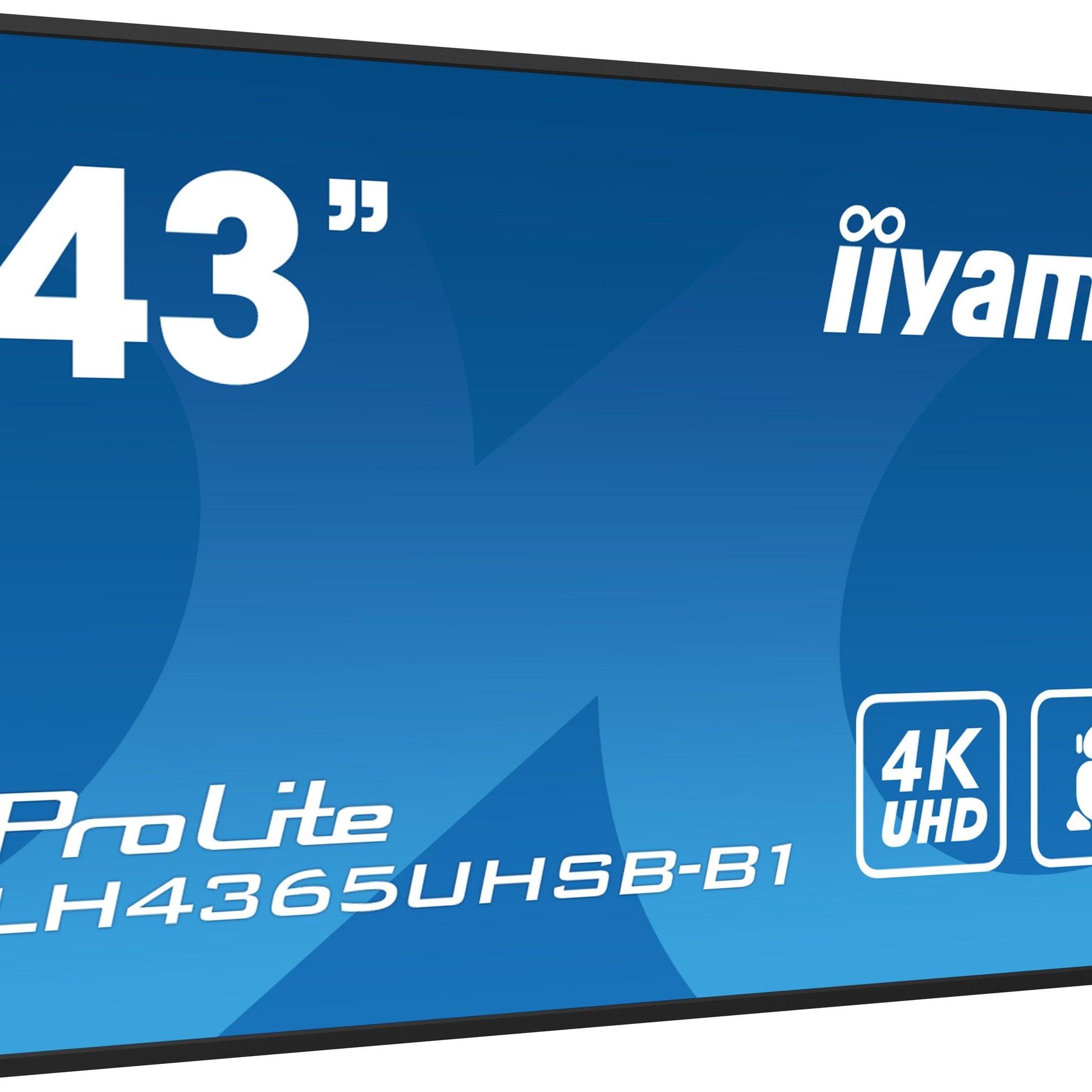 Dark Cyan iiyama LH4365UHSB-B1 Signage Display Kiosk design 108 cm (42.5") LED Wi-Fi 800 cd/m² 4K Ultra HD Black Built-in processor Android 11 24/7