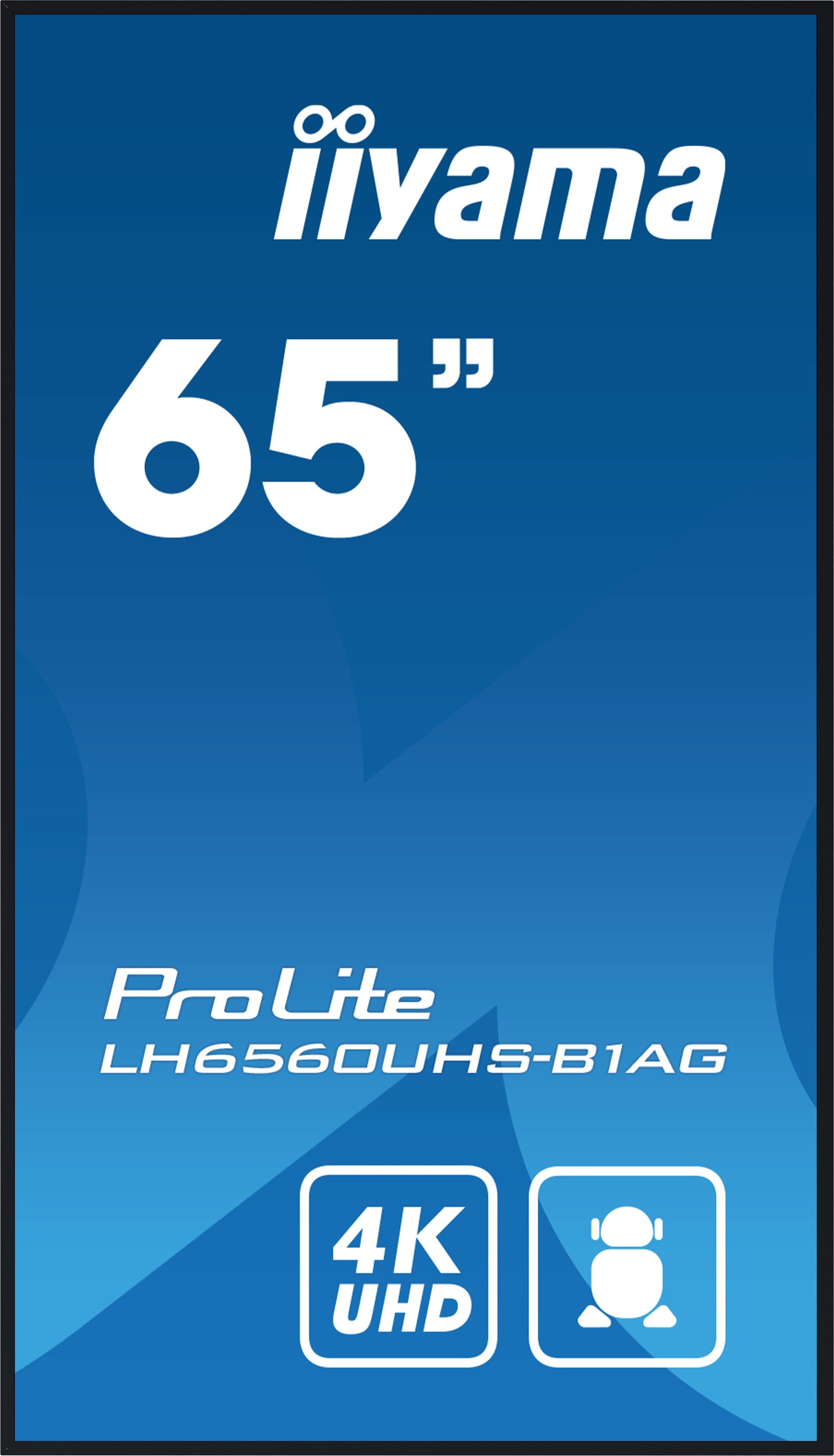 Dark Cyan iiyama ProLite LH6560UHS-B1AG 65" 4K UHD professional digital signage display with advanced control and connectivity options
