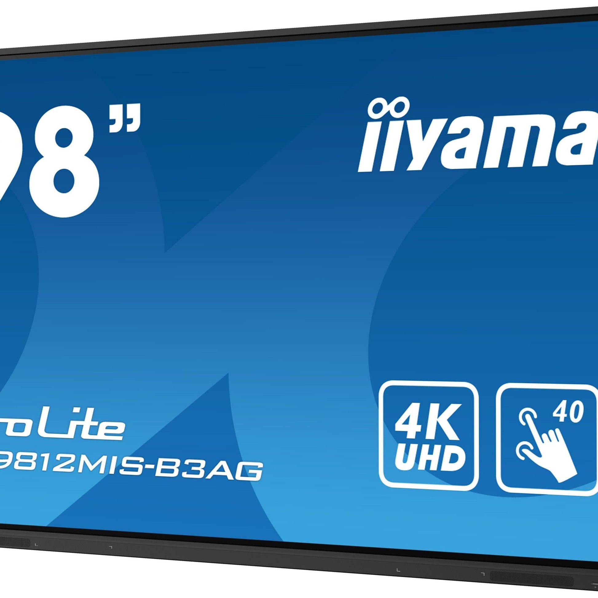 Dark Cyan iiyama TE9812MIS-B3AG Signage Display Kiosk design 2.49 m (98") LCD Wi-Fi 400 cd/m² 4K Ultra HD Black Touchscreen Built-in processor Android 11 24/7