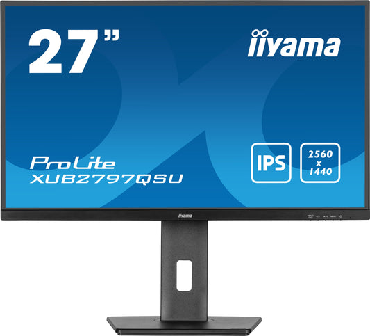 Dark Cyan iiyama ProLite XUB2797QSU-B1 computer monitor 61 cm (24") 2560 x 1440 pixels Wide Quad HD LED Black
